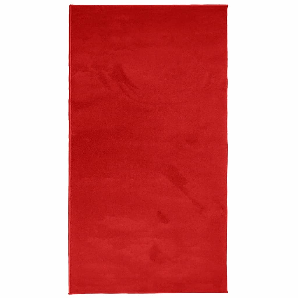 VidaXL tapis oviedo poils ras 80x150 cm rouge