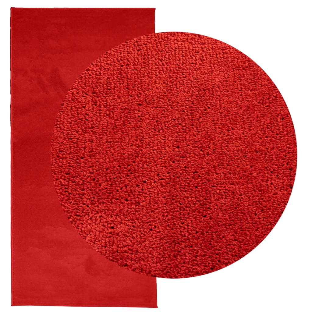 VidaXL tapis oviedo poils ras 100x200 cm rouge