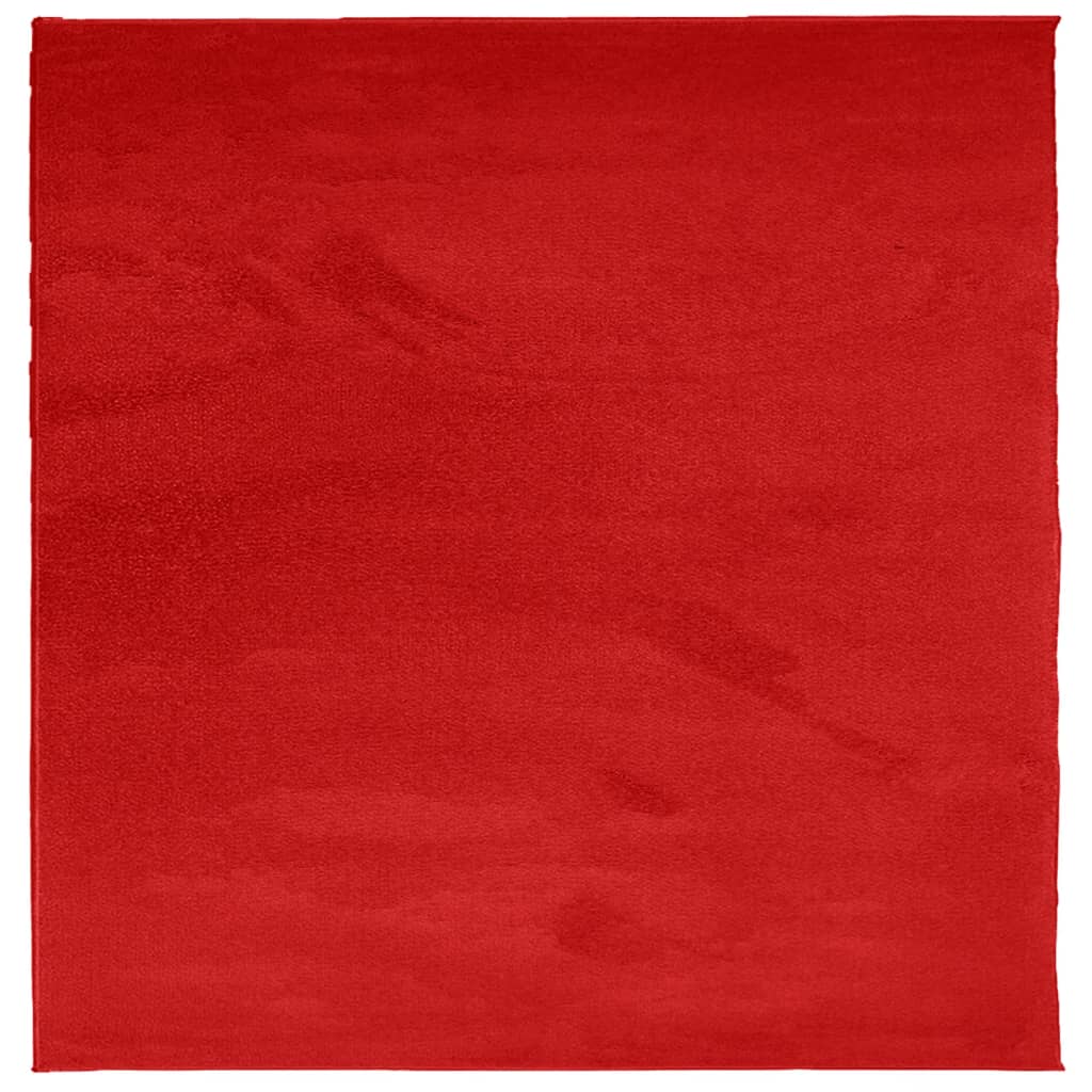VidaXL tapis oviedo poils ras 120x120 cm rouge
