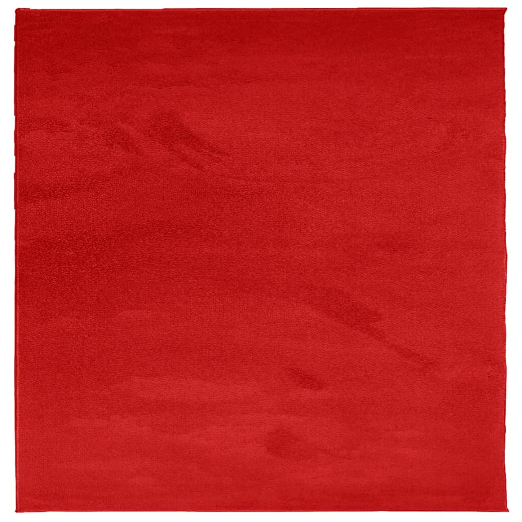 VIDAXL RAG OVIDO basso -pile 120x120 cm rosso