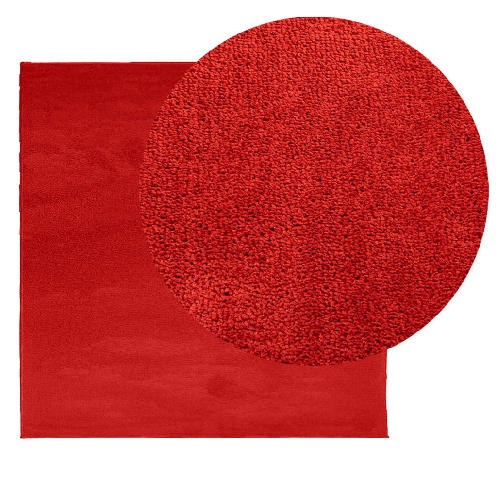 VidaXL tapis oviedo poils ras 120x120 cm rouge