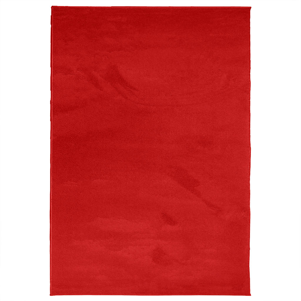 VidaXL tapis oviedo poils ras 160x230 cm rouge