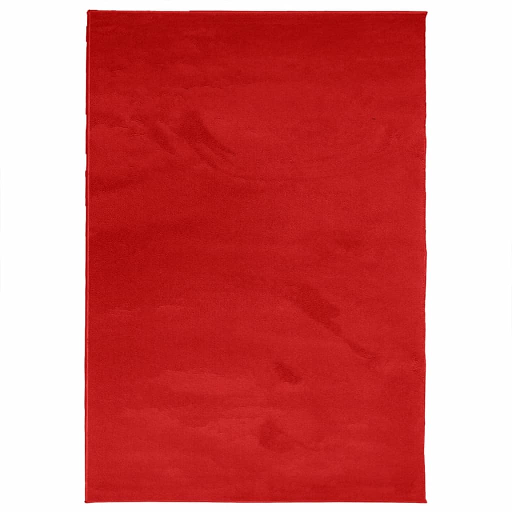 VidaXL tapis oviedo poils ras 200x280 cm rouge