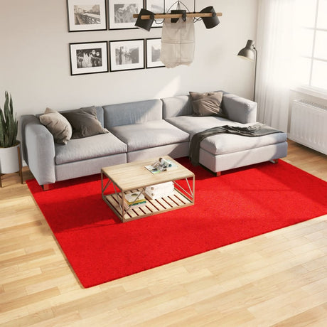 VidaXL tapis oviedo poils ras 200x280 cm rouge