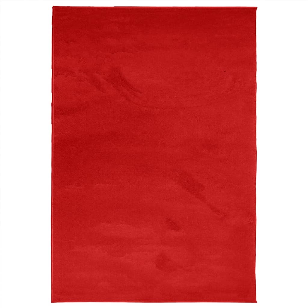 VidaXL tapis oviedo poils ras 300x400 cm rouge