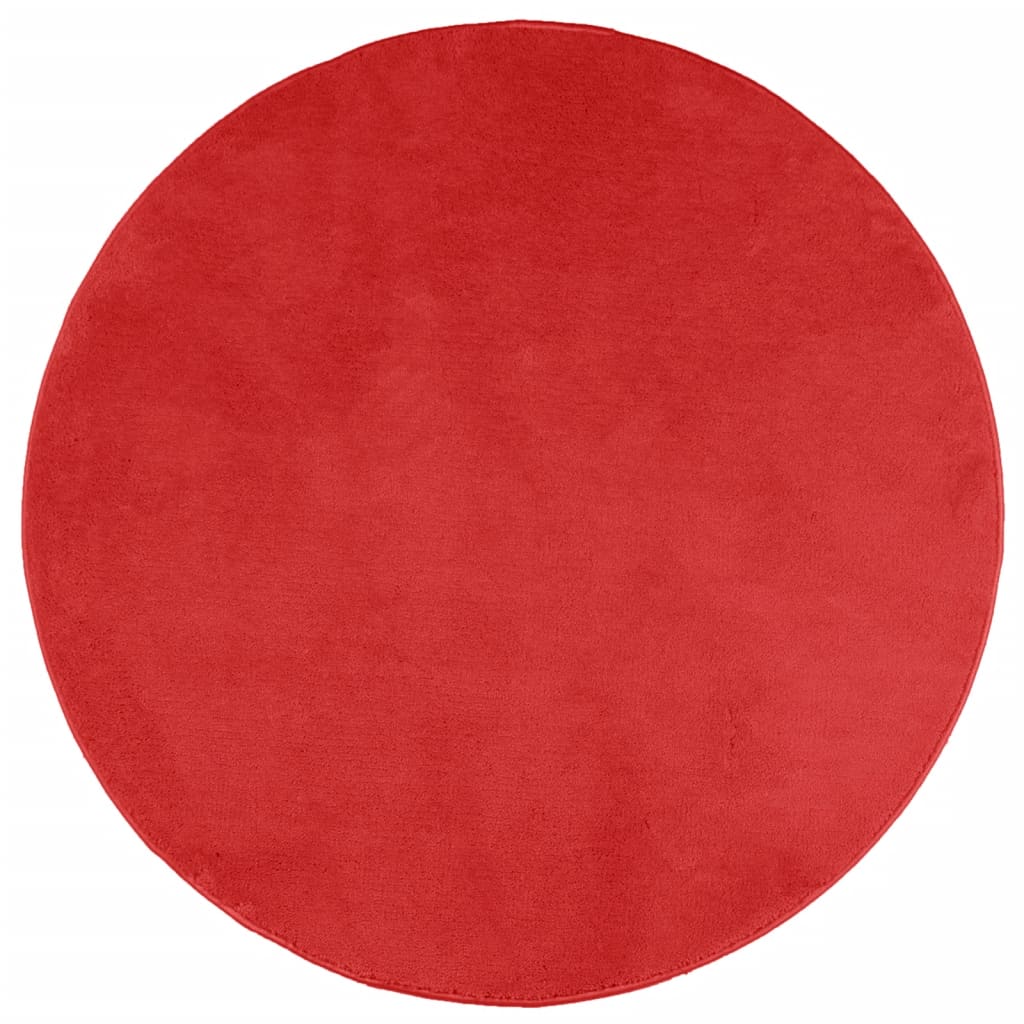 VidaXL Vloerkleed OVIEDO laagpolig Ø 80 cm rood