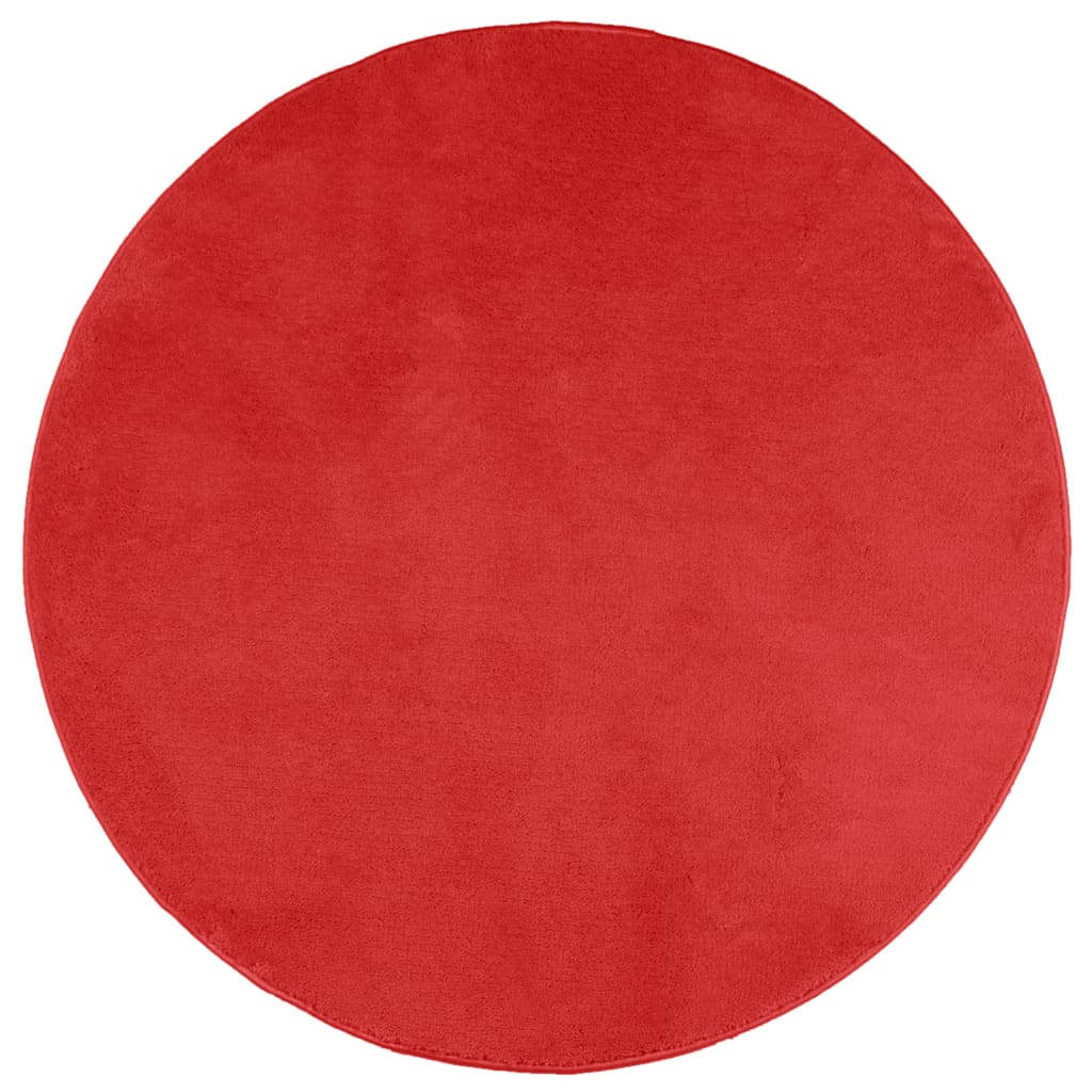 VidaXL tapis oviedo poils ras ø 120 cm rouge