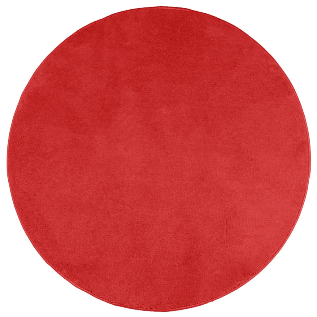 VIDAXL RAG OVIDO basso -pile Ø 160 cm rosso