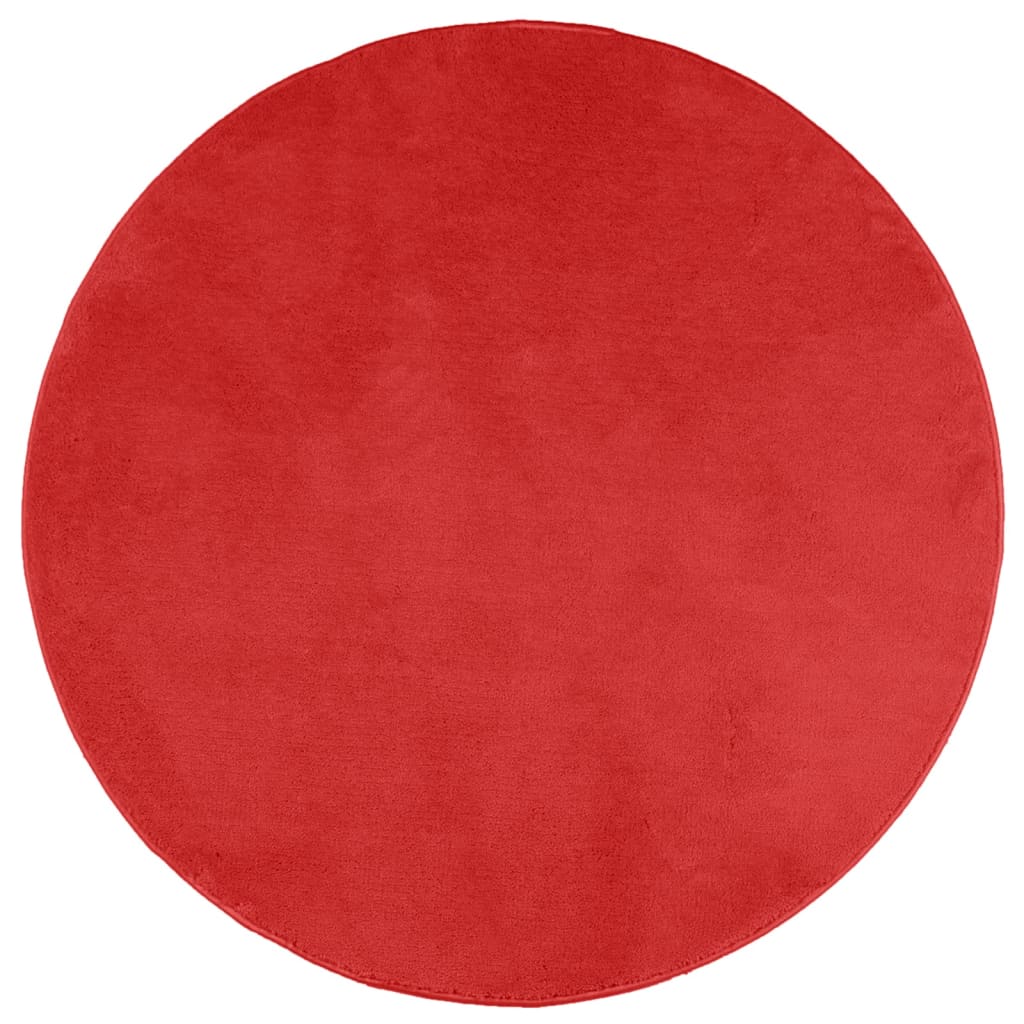 Vidaxl RUG OVIEDO BAJO PILO Ø 240 cm rojo