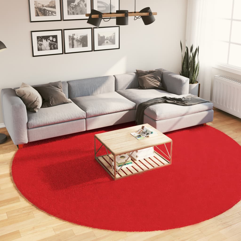 Tapis Vidaxl Oviedo Low -Pile Ø 280 cm rouge