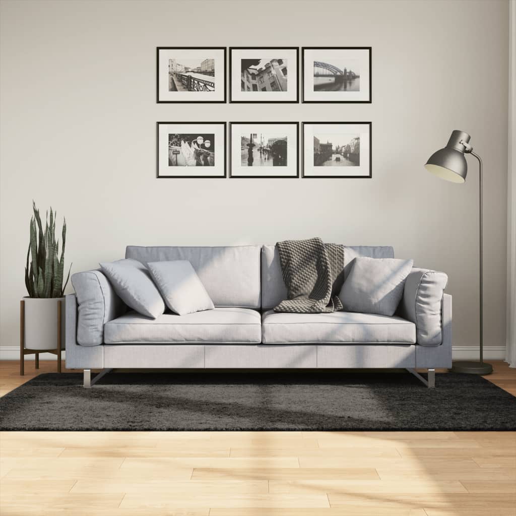 Vidaxl Teppich Istan für Hochhaufen glänzend 100x200 cm Anthrazit -Colored