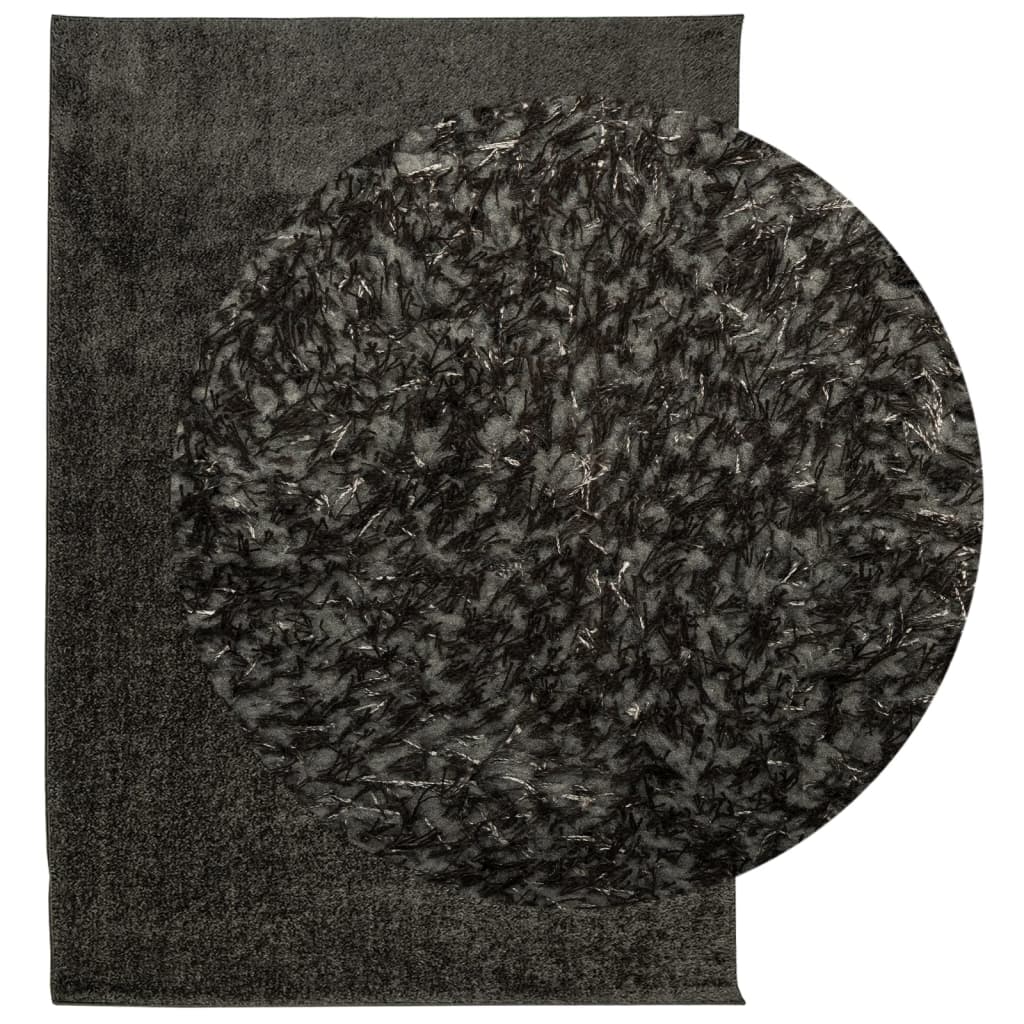 Vidaxl rug istan héije Schnouer glänzend 120x170 cm Anthhacit -cored