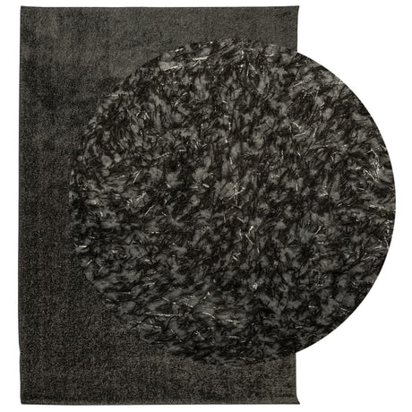 Vidaxl tapis istan poils longs brillant 140x200 cm anthracite