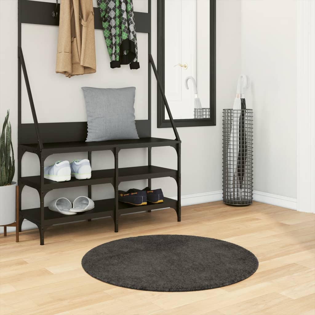 Vidaxl RUG ISTAN Allpile Glossy Ø 80 cm de antracita