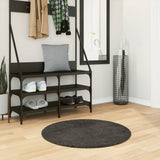 Vidaxl tapis istan poils longs brillant ø 80 cm anthracite