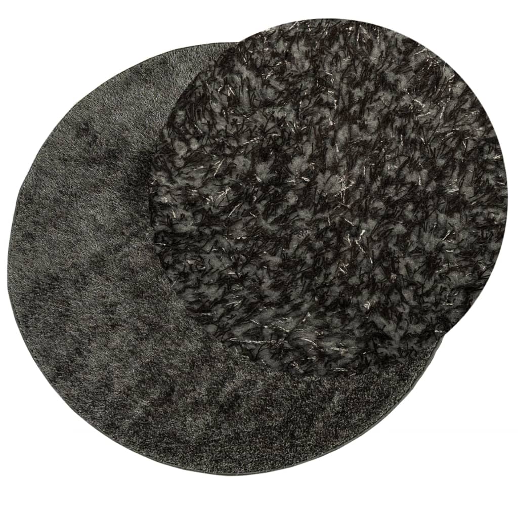 Vidaxl tapis istan poils longs brillant ø 160 cm anthracite