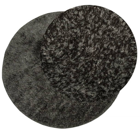 Vidaxl tapis istan poils longs brillant ø 160 cm anthracite