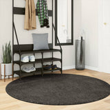 Vidaxl tapis istan poils longs brillant ø 160 cm anthracite