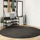 Vidaxl tapis istan poils longs brillant ø 200 cm asthracite