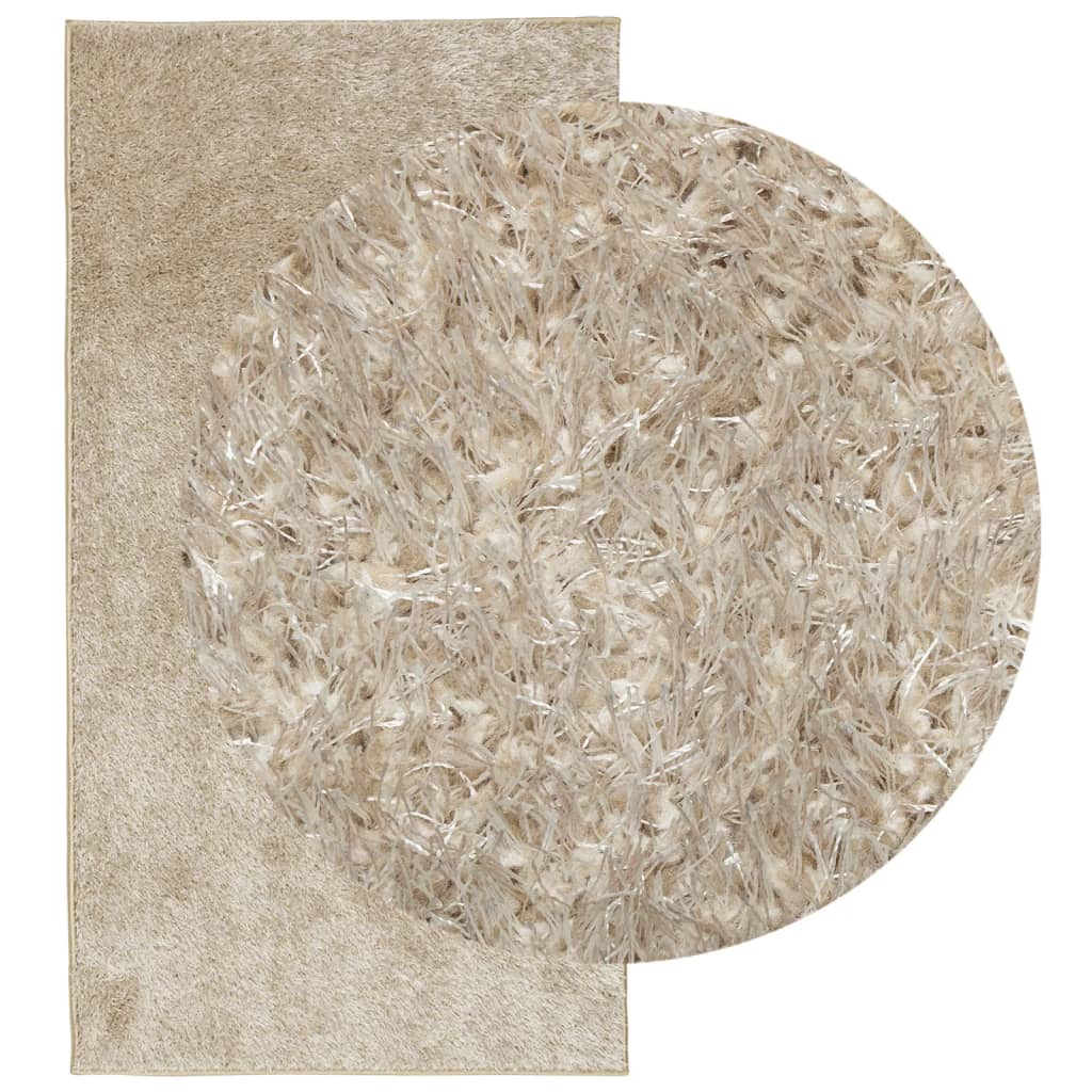 Vidaxl Teppich Istan hoher Stapel glänzend 80x150 cm Beige