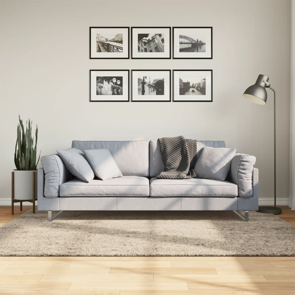 Vidaxl dywan ISTTAN High Pal błyszczący 140x200 cm beżowy