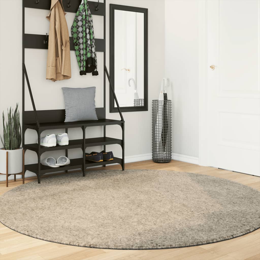 Vidaxl tapis istan poils longs brillant ø 200 cm beige