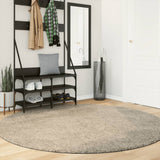 Vidaxl tapis istan poils longs brillant ø 200 cm beige