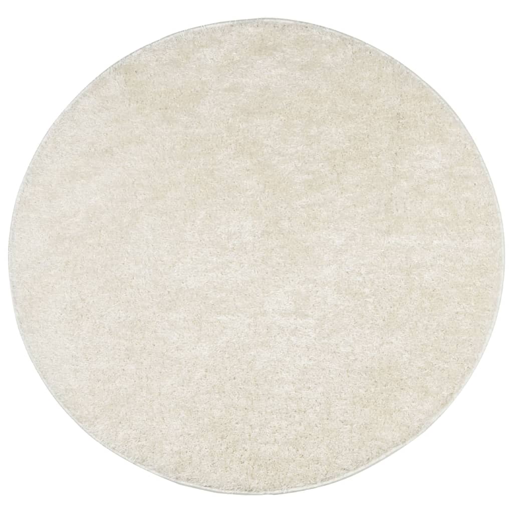 Vidaxl tapis istan poils longs brillant ø 160 cm couleur crème