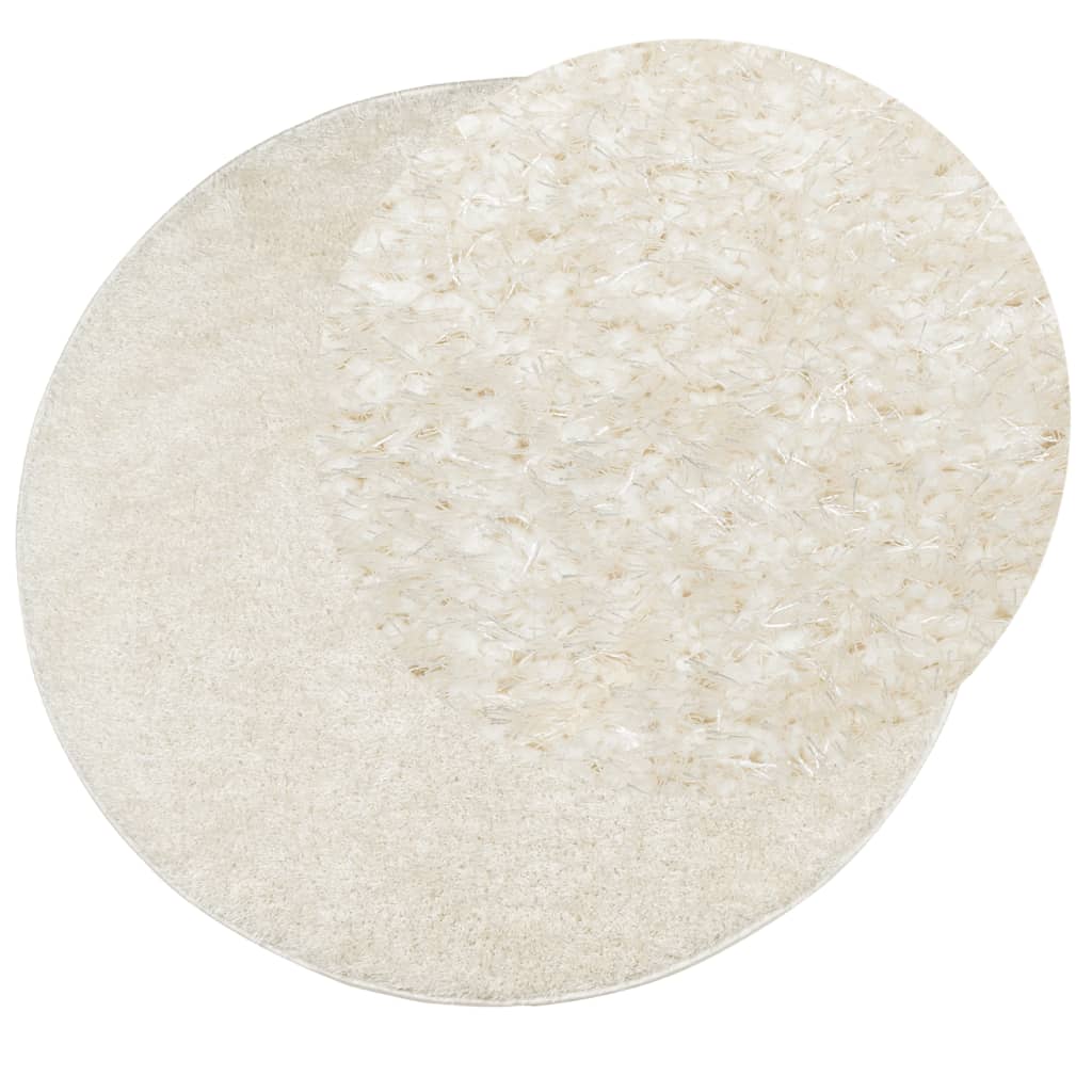 Vidaxl tapis istan poils longs brillant ø 160 cm couleur crème