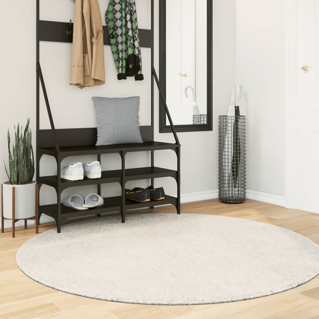 Vidaxl tapis istan poils longs brillant ø 160 cm couleur crème