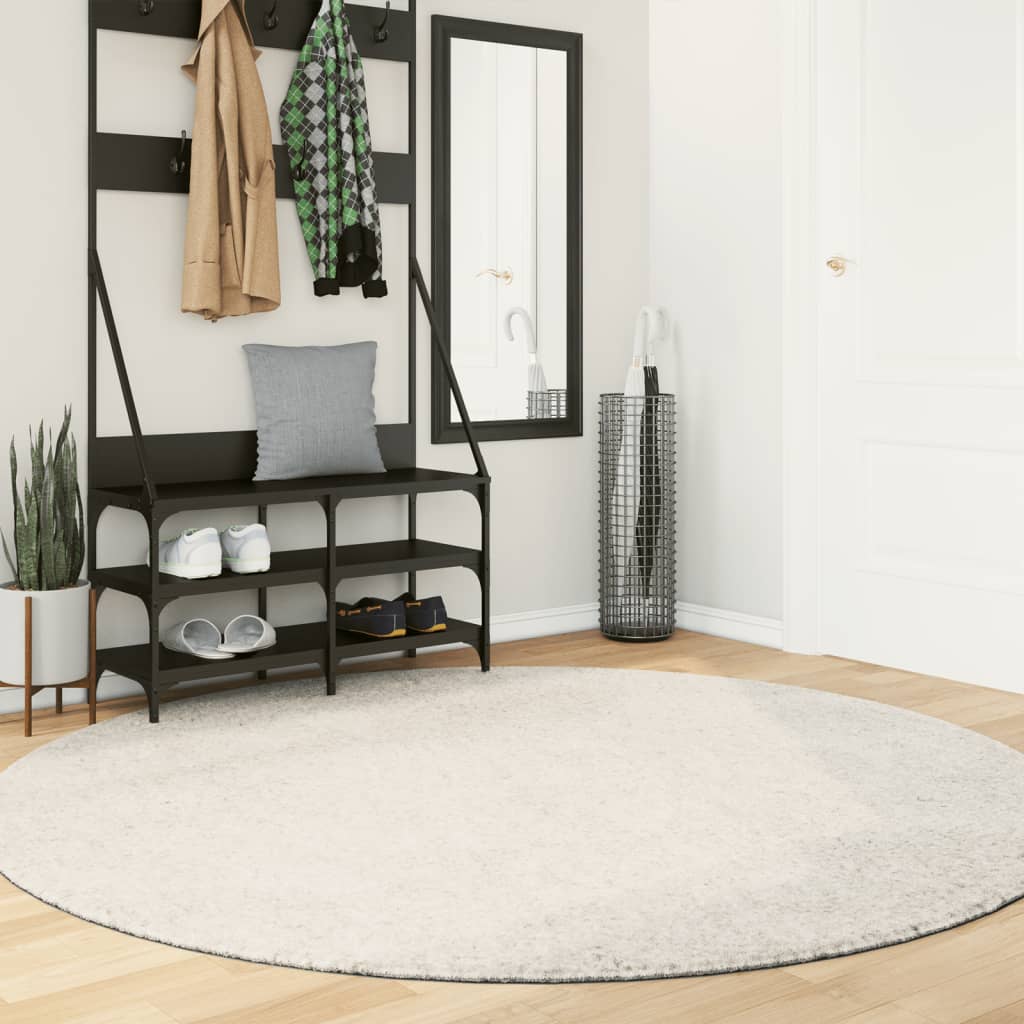 Vidaxl tapis istan poils longs brillant ø 200 cm couleur crème