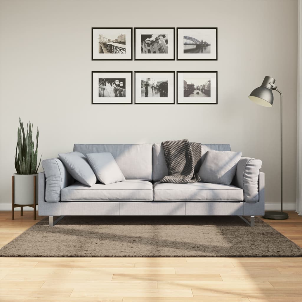 VidaXL tapis istan poils longs brillant 120x170 cm gris
