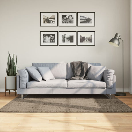 VidaXL tapis istan poils longs brillant 120x170 cm gris