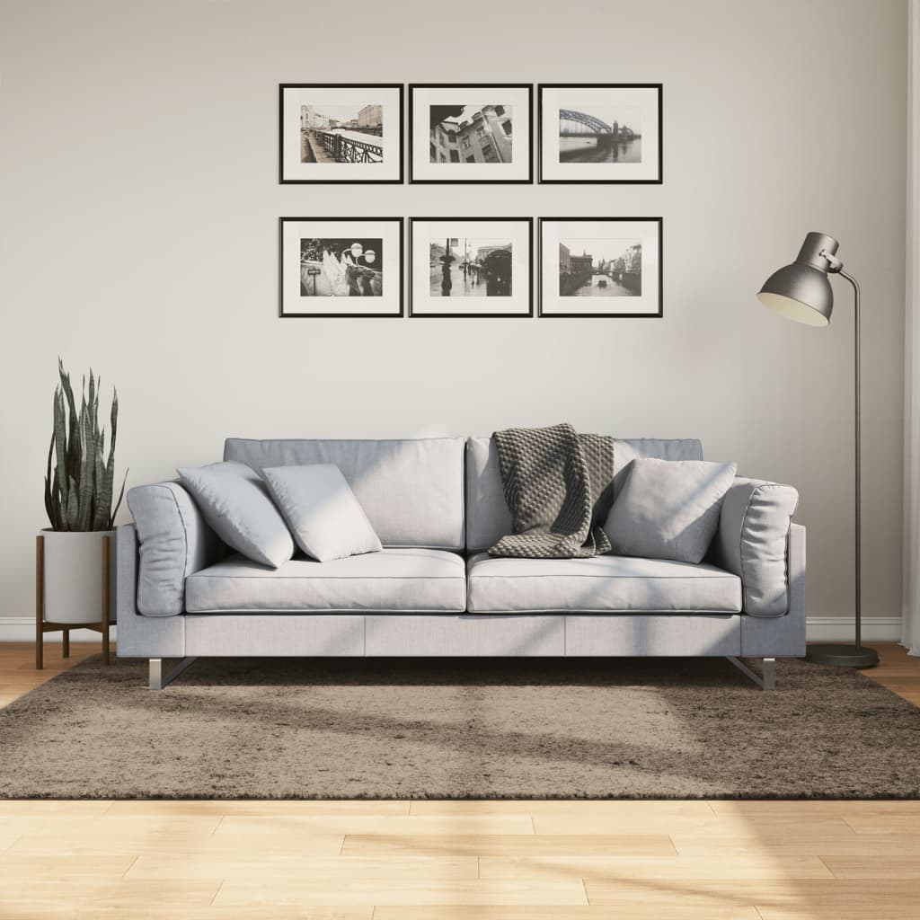 VidaXL tapis istan poils longs brillant 140x200 cm gris