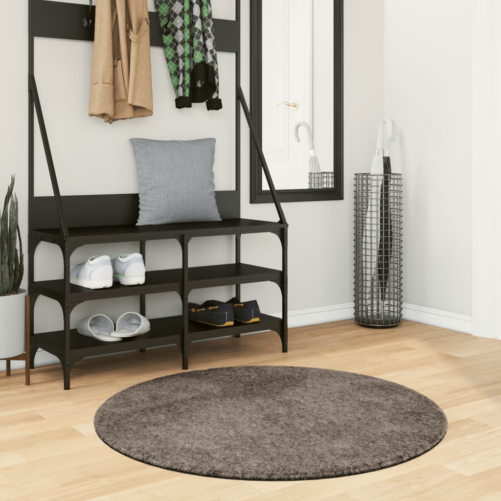 Vidaxl rug istan héije Kugel glänzend Ø 100 cm Grey