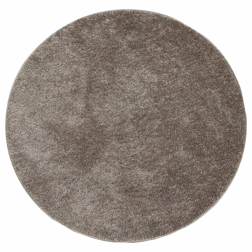 Vidaxl tapis istan poils longs brillant ø 120 cm gris