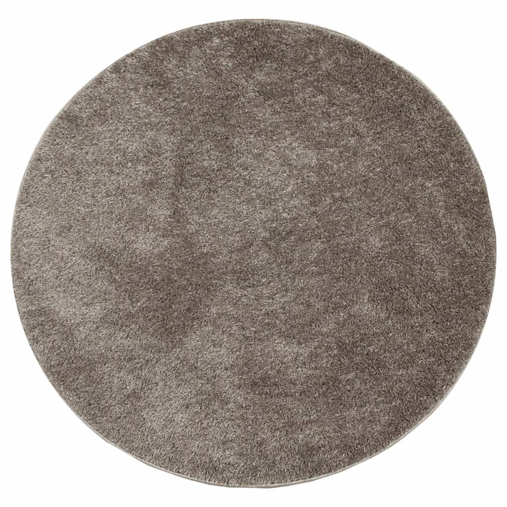 Vidaxl rug istan fir héije Koppel glänzend Ø 120 cm Grey