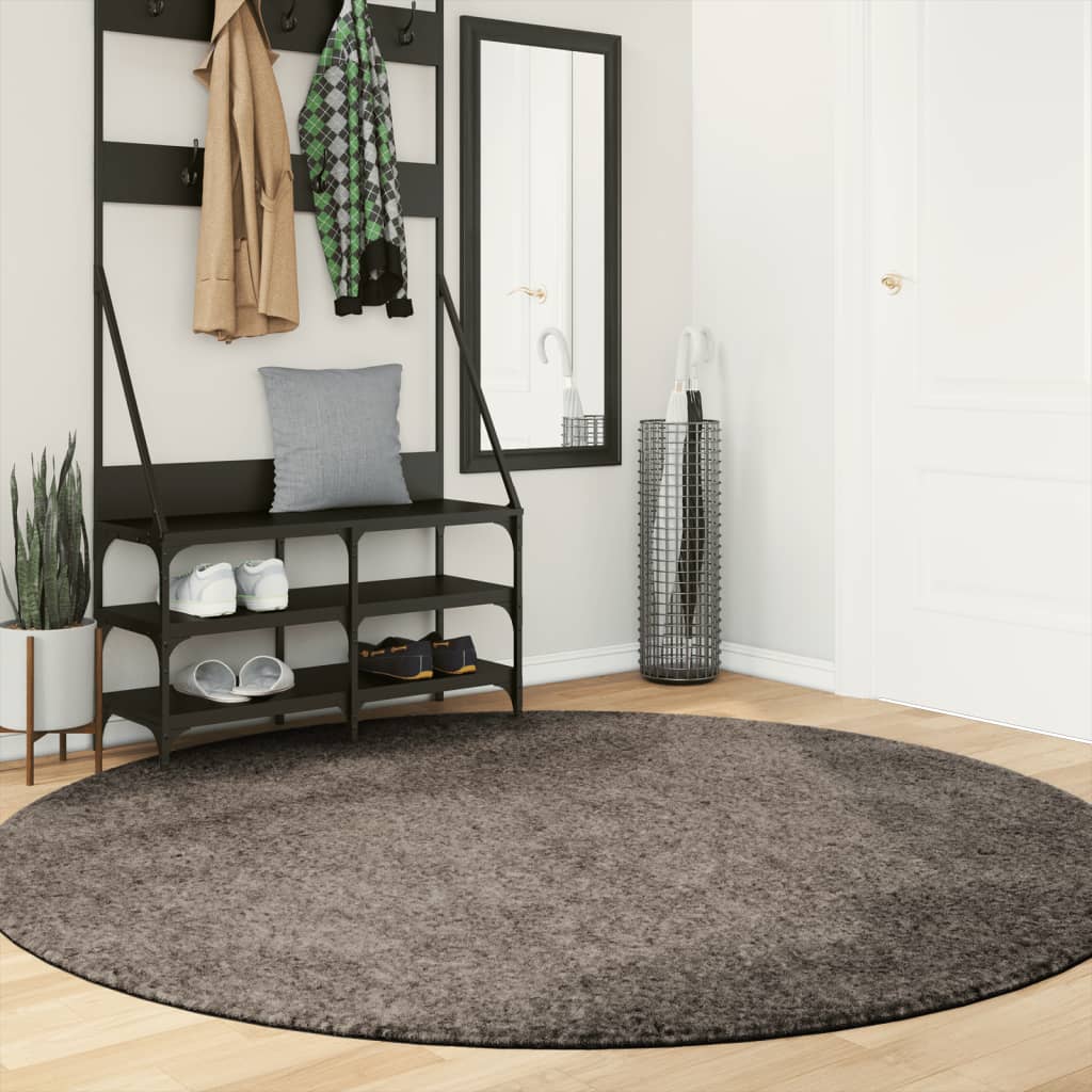 VidaXL rug Istan high pile glossy Ø 200 cm Gray