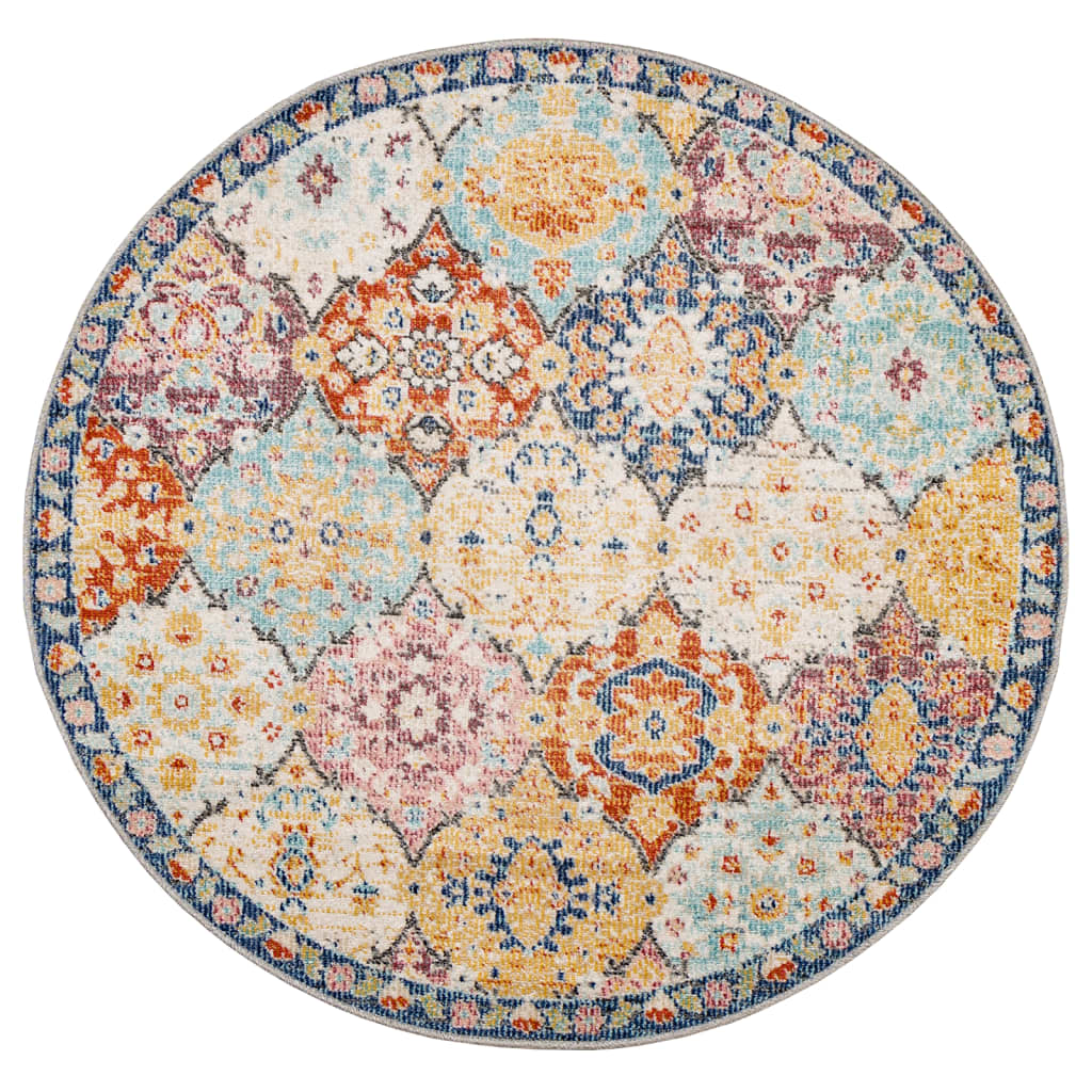 VidaXL tapis Arbizu intérieur et extérieur style vintage ø 120 cm