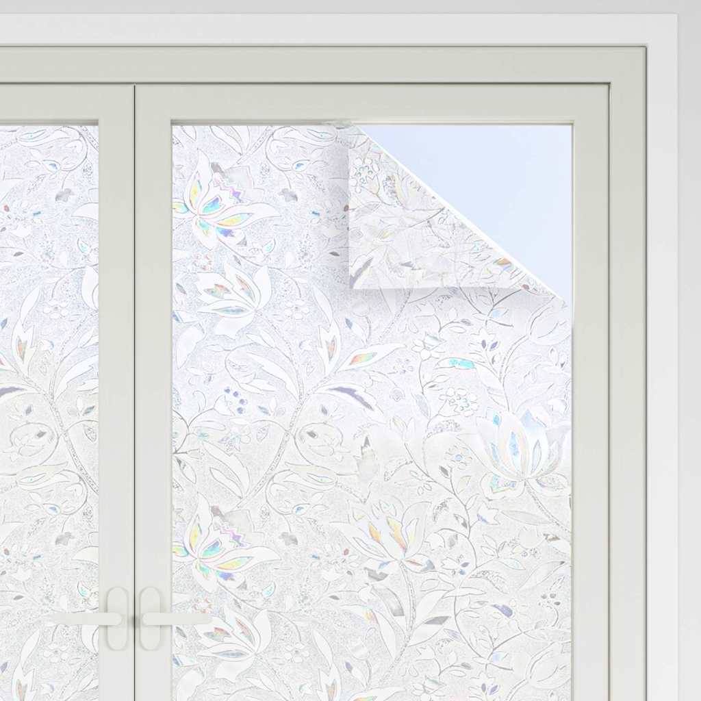 VidaXL Films pour fenêtres 4 pcs motif fleur mat PVC