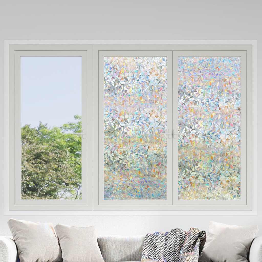VidaXL Films pour fenêtres 5 pcs mat motif arc-en-ciel 3D PVC