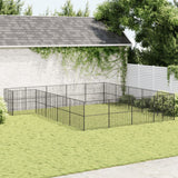 Vidaxl Dog Kennel 20 paneli stalowych czarnych