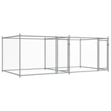 Vidaxl dog loft con porte 4x2x1,5 m grigio galvanizzato