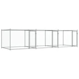 Vidaxl Dog Loft con porte 6x2x1,5 m grigio galvanizzato