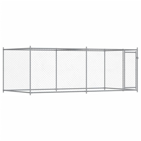 VidaXL Niche avec porte 4x2x1,5 m acier galvanisé gris