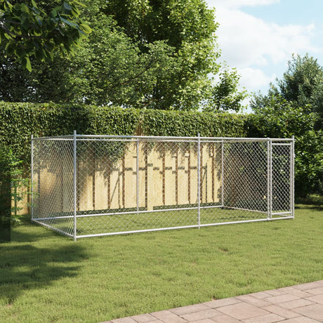 VidaXL Niche avec porte 4x2x1,5 m acier galvanisé gris