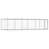 Vidaxl dog loft with door 6x2x1.5 m galvanized steel gray