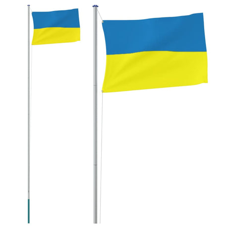 VidaXL Drapeau avec mât Ukraine 6,23 m aluminium