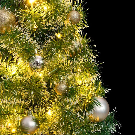 VidaXL Sapin de Noël artificiel 150 LED, boules et neige 150 cm