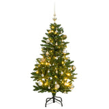 Vidaxl Kunstkerstboom con bisagras 150 LED y bolas de Navidad de 150 cm